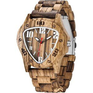 ✨Dentlity Analog Quartz Mens Brown Wooden Lightweight Wrist comfortable Watches